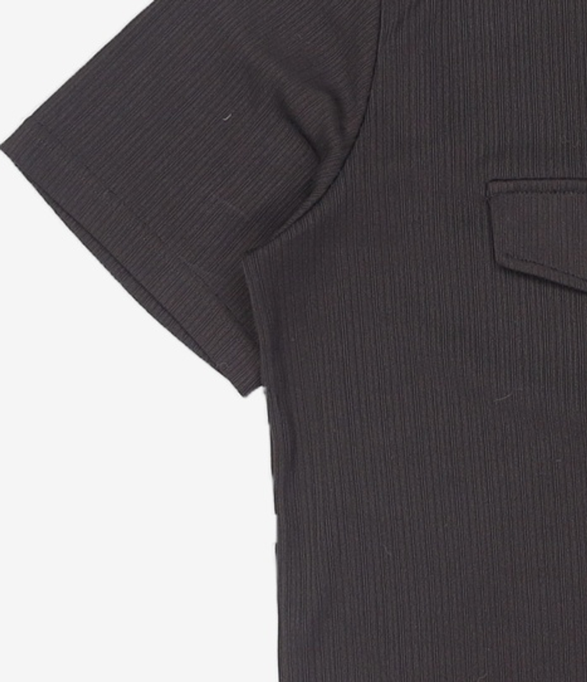 노이어(NOIRER) 리브드 헨리넥 하프 티셔츠 (블랙) 2XL