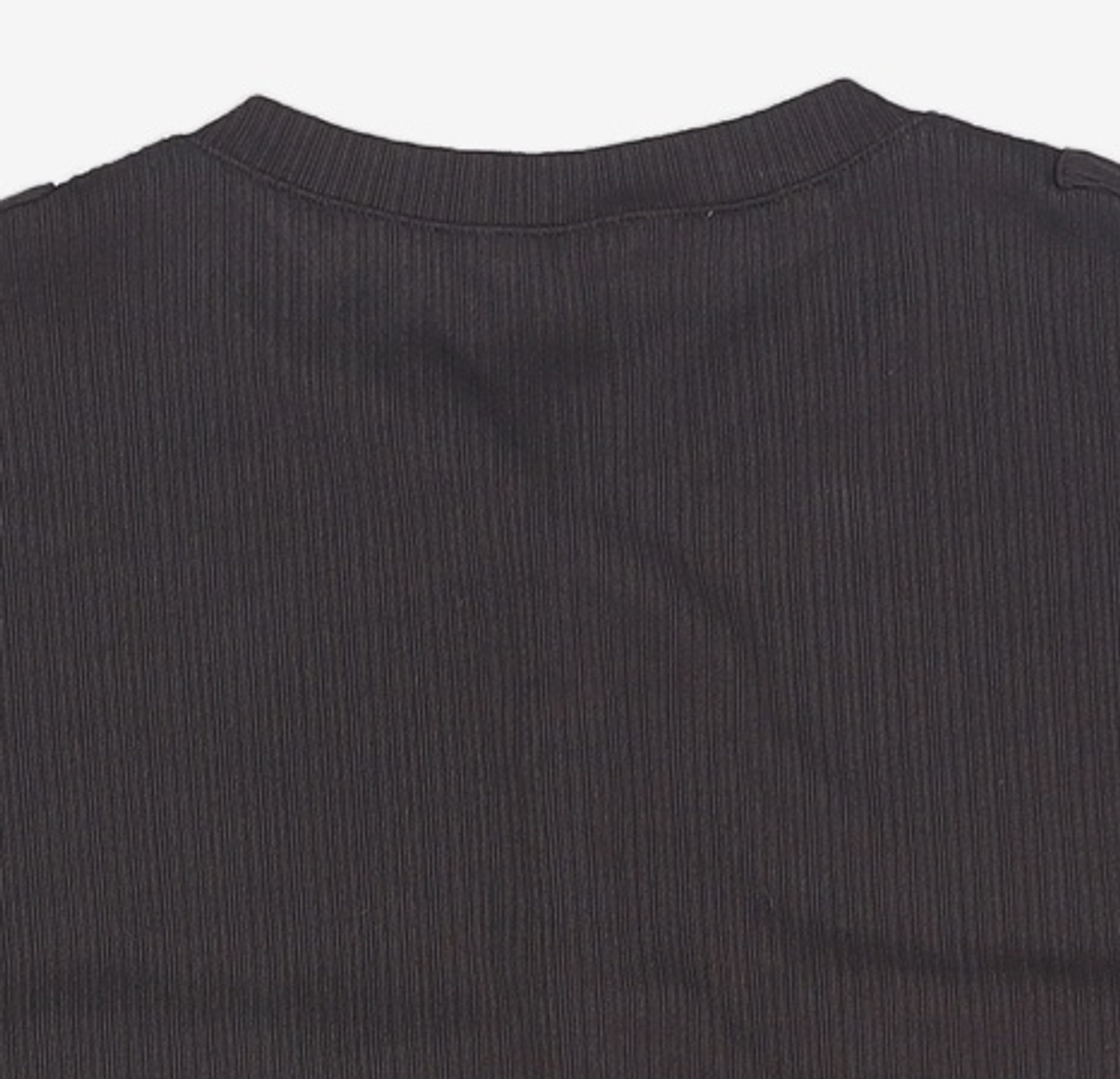 노이어(NOIRER) 리브드 헨리넥 하프 티셔츠 (블랙) 2XL