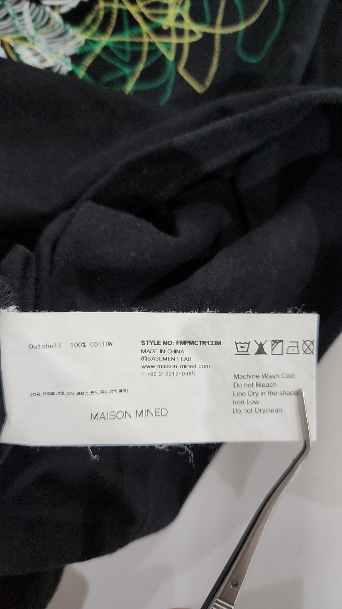 메종미네드(MAISON MINED) VINE FLO HALF SLEEVE BLACK L
