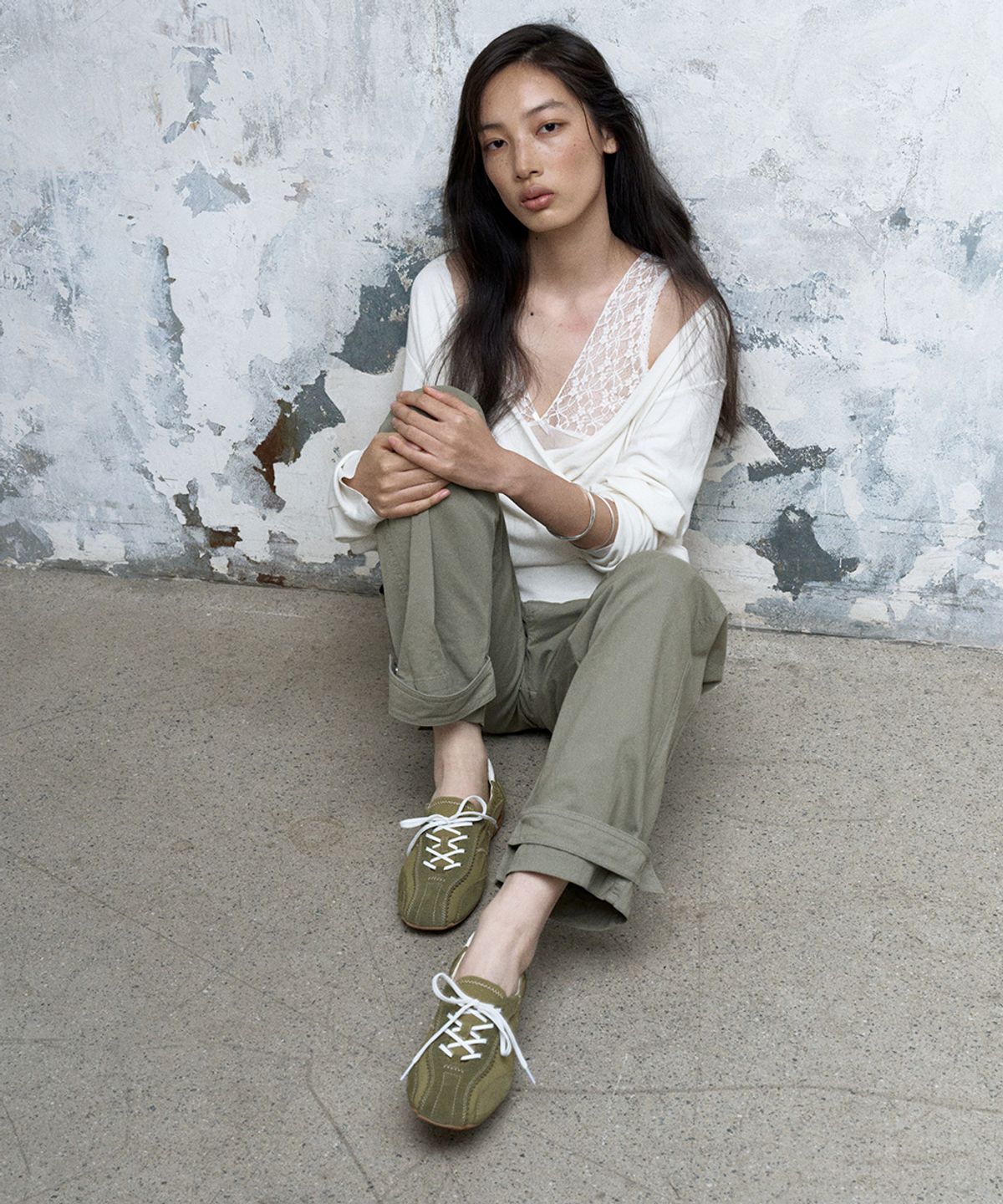 기호(KHIHO) 스키아 핑킹 셔링 스니커즈 그린
