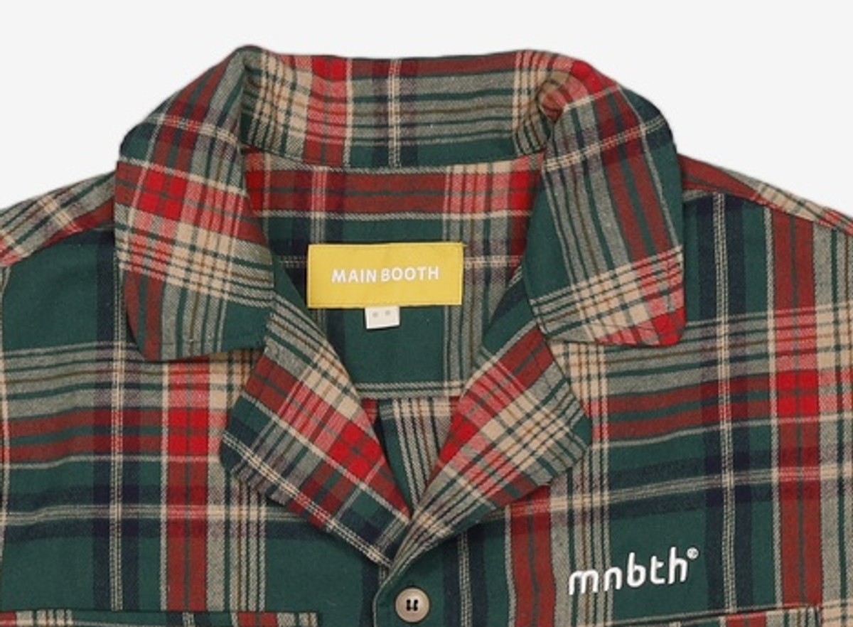 메인부스(MAINBOOTH) [X-mas] Check Pajama Shirts(GREEN) M
