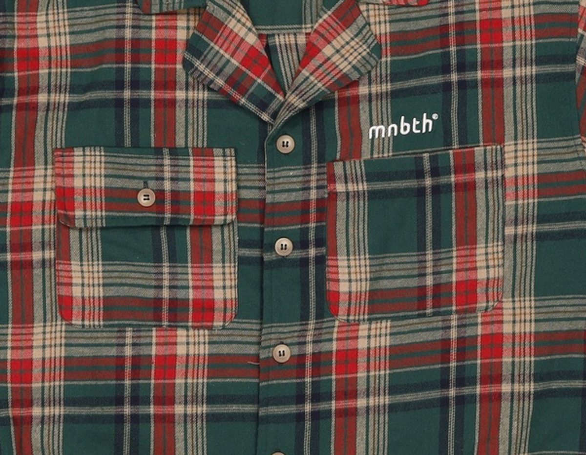 메인부스(MAINBOOTH) [X-mas] Check Pajama Shirts(GREEN) M