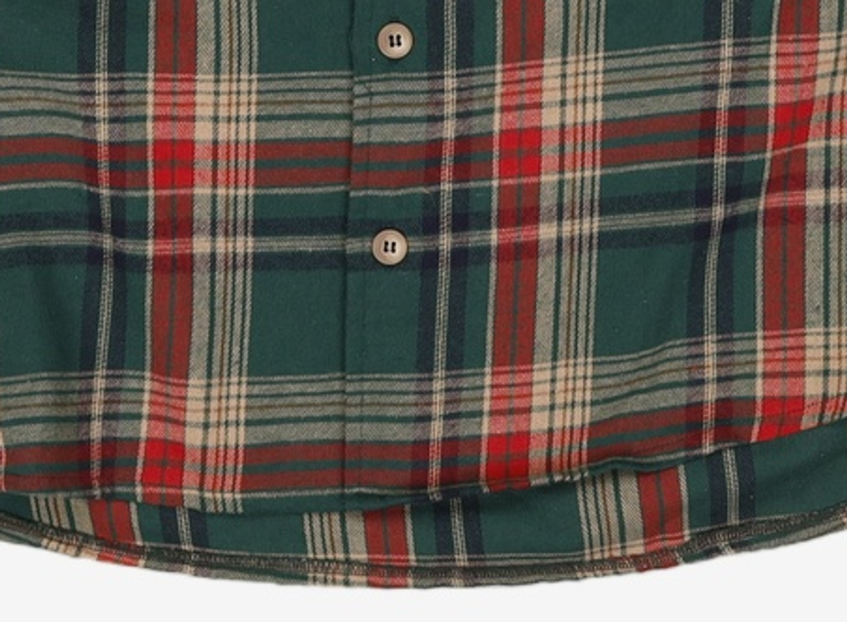메인부스(MAINBOOTH) [X-mas] Check Pajama Shirts(GREEN) M