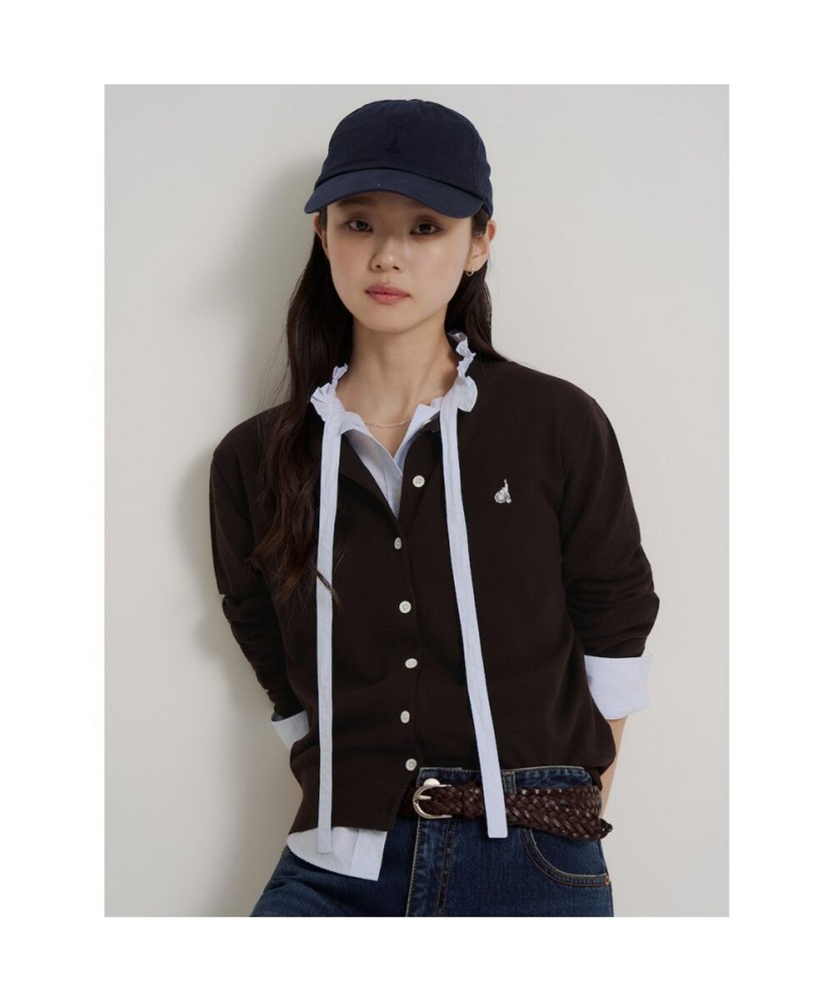 빈폴 레이디스(BEANPOLE LADIES) [Essential] 라운드넥 카디건  브라운 (BF685AE90D)