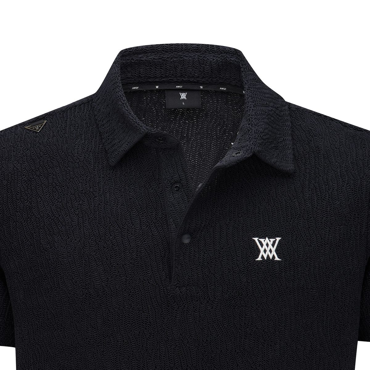 어뉴골프(ANEW GOLF) MEN WAVE TEXTURED TRANSITION SHORT SLEEVE T-SHIRTS_BK