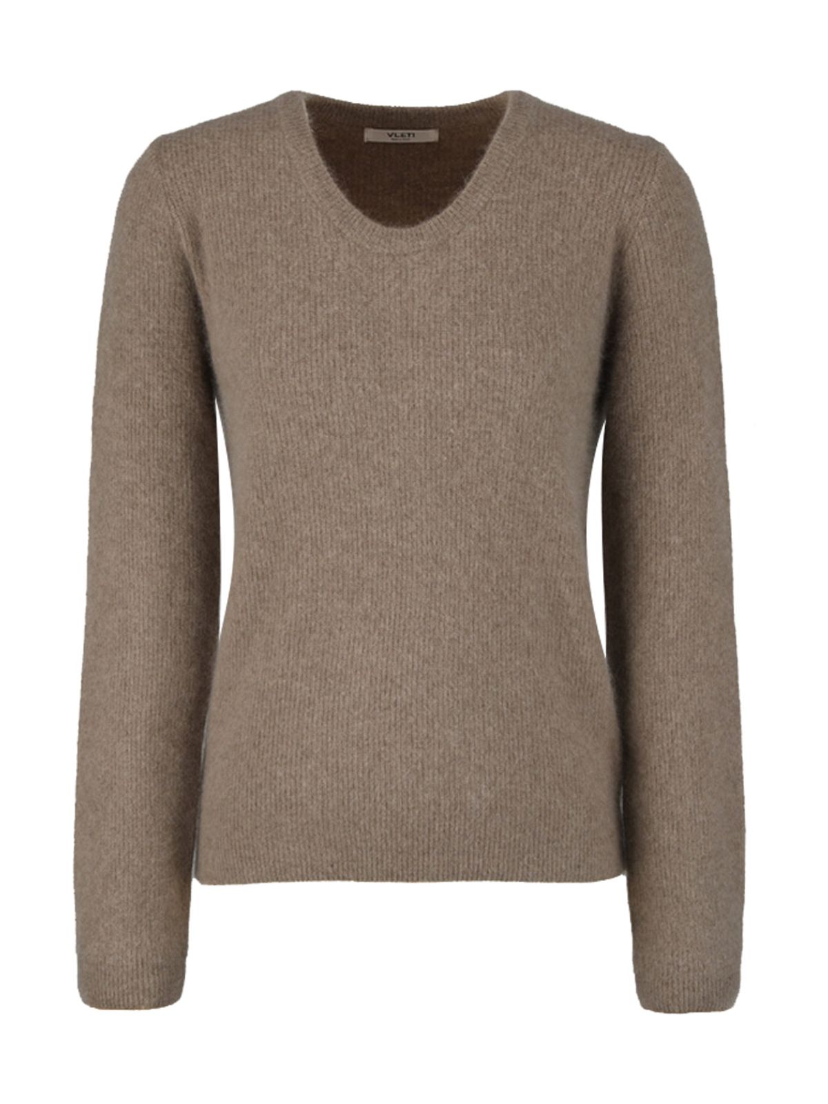 블레티(VLETI) Raccoon U-neck Ribbed Knit (Moca)