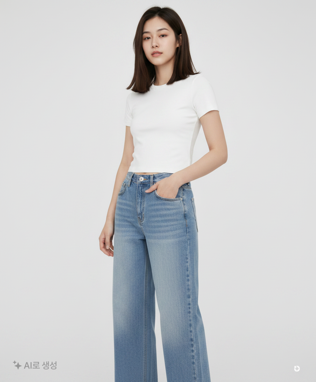 락케이크(ROCKCAKE) 청/데님 팬츠 S
