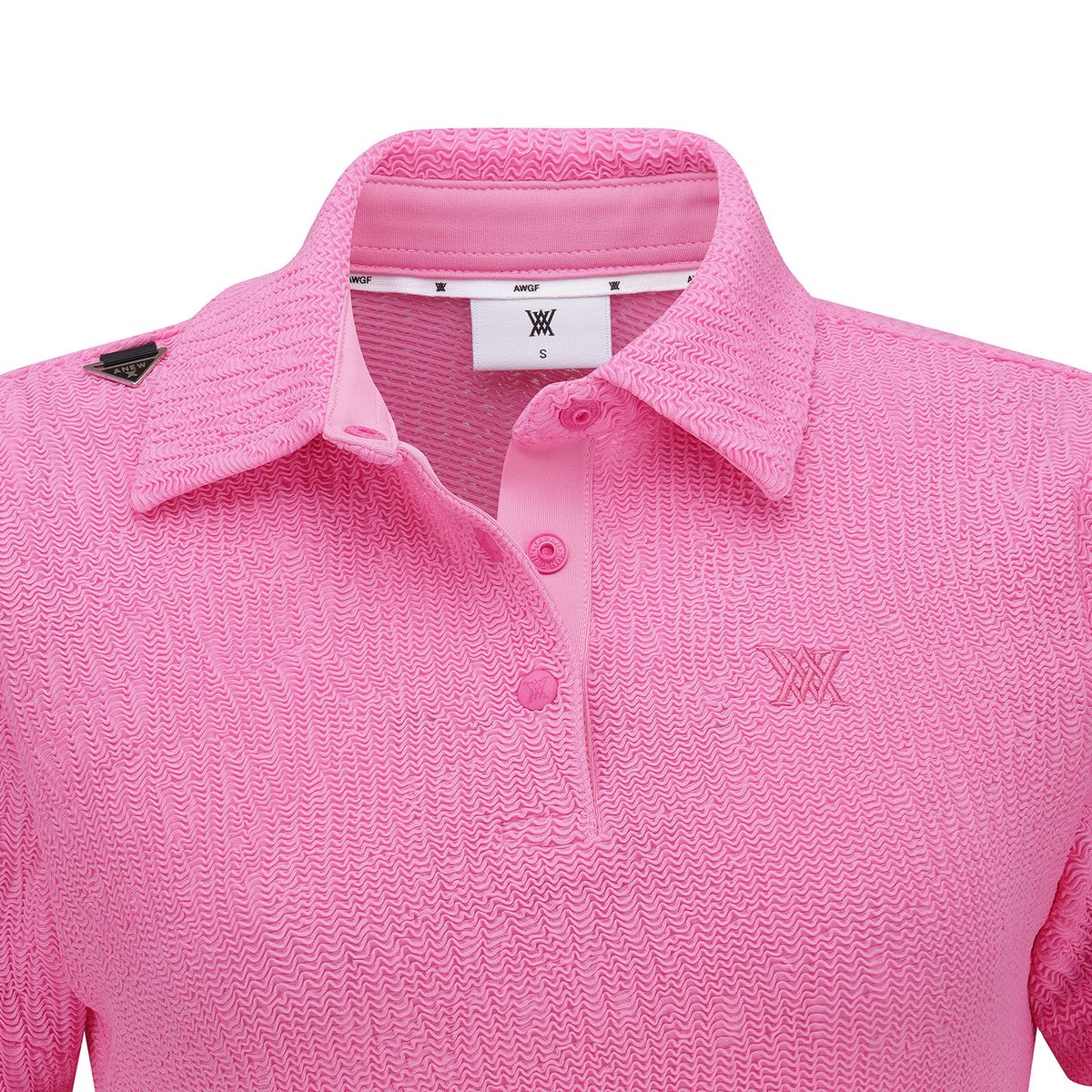 어뉴골프(ANEW GOLF) WOMEN WAVE TEXTURED TRANSITION SHORT SLEEVE T-SHIRTS_PI
