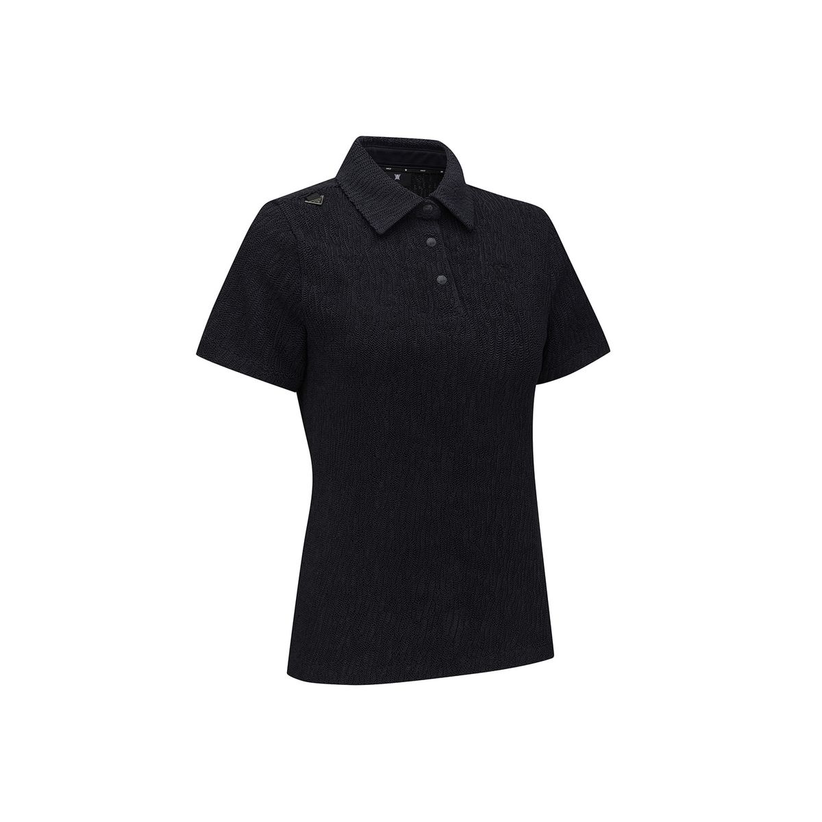 어뉴골프(ANEW GOLF) WOMEN WAVE TEXTURED TRANSITION SHORT SLEEVE T-SHIRTS_BK