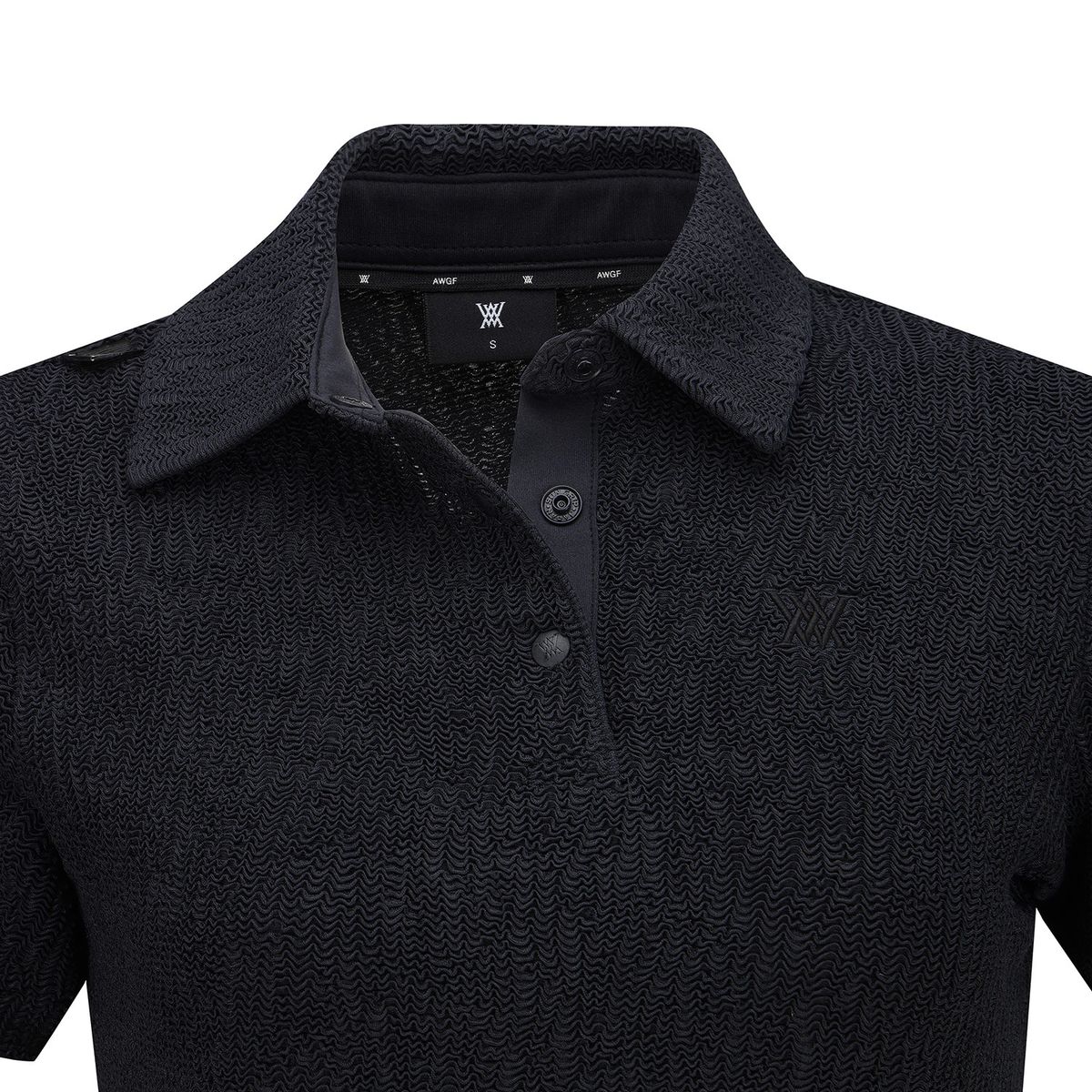 어뉴골프(ANEW GOLF) WOMEN WAVE TEXTURED TRANSITION SHORT SLEEVE T-SHIRTS_BK