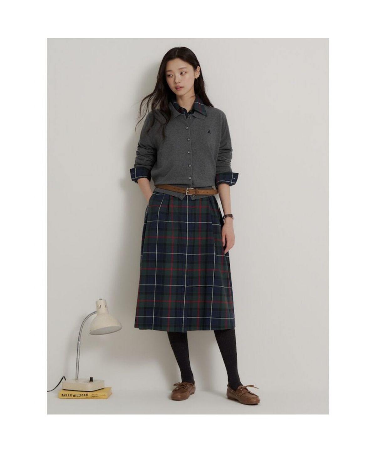 빈폴 레이디스(BEANPOLE LADIES) [Essential] 칼라넥 카디건  애쉬 (BF685AE914)
