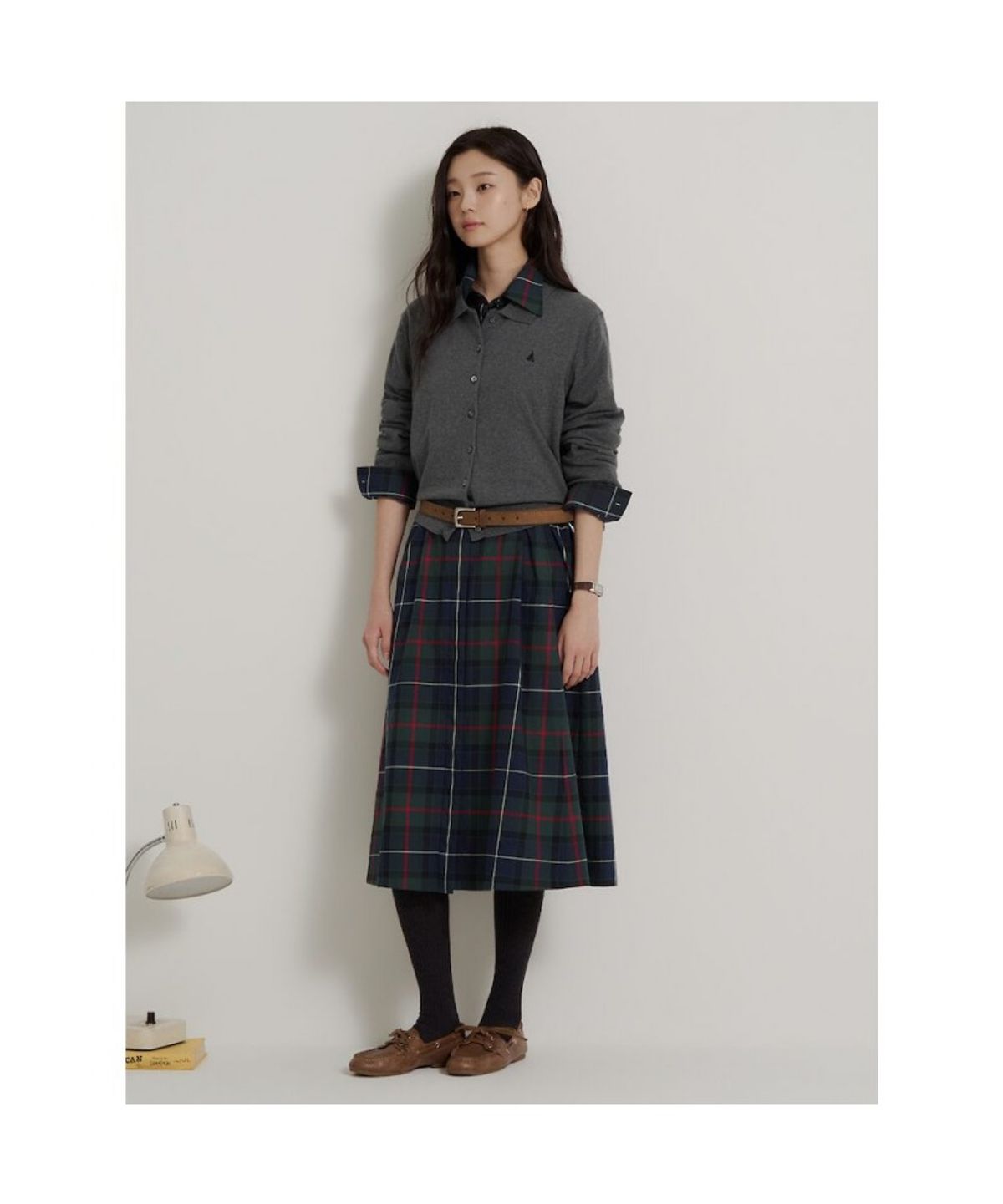 빈폴 레이디스(BEANPOLE LADIES) [Essential] 칼라넥 카디건  애쉬 (BF685AE914)