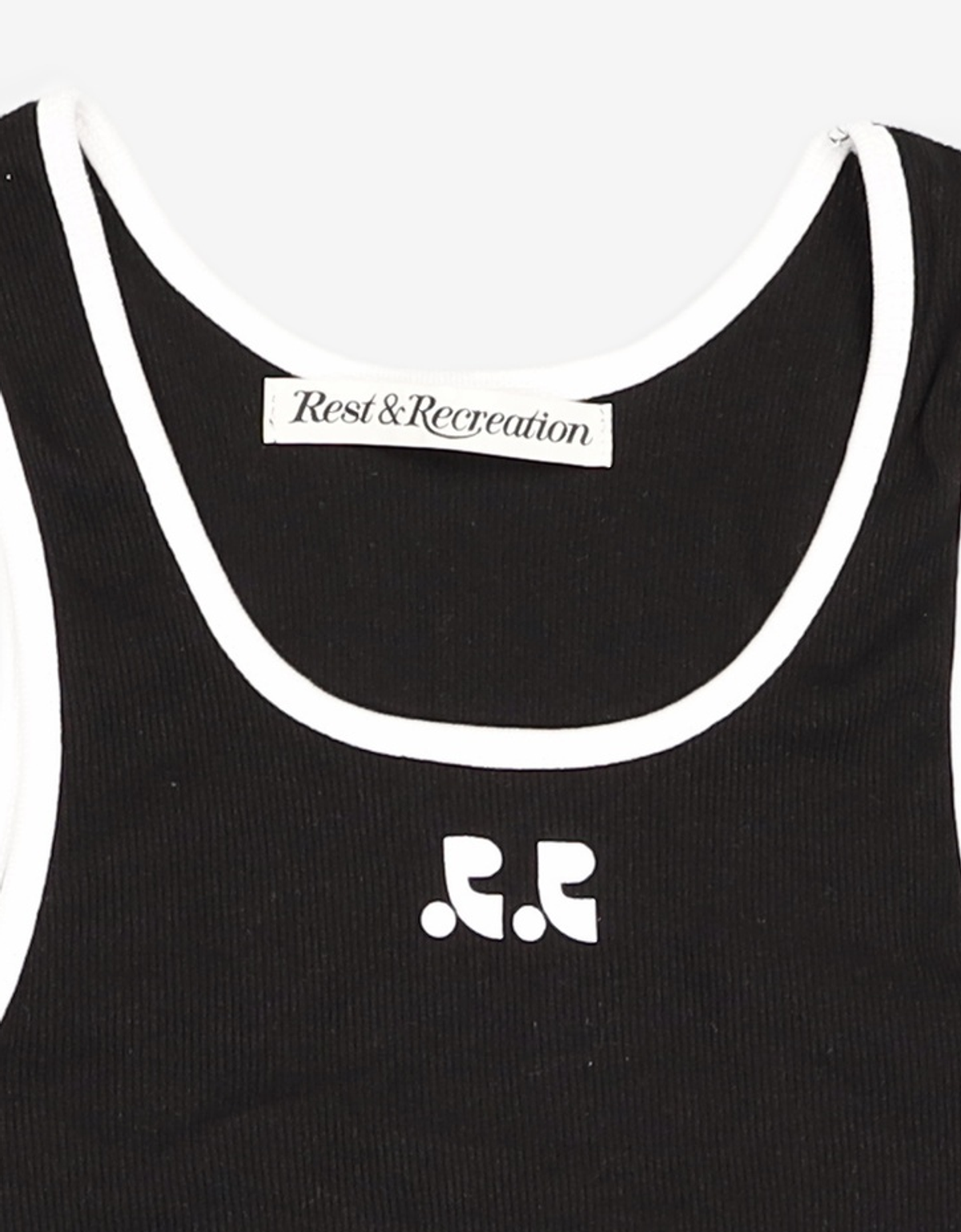 레스트앤레크레이션(REST&RECREATION) RR LOGO SHORT TANK TOP BLACK ONE SIZE