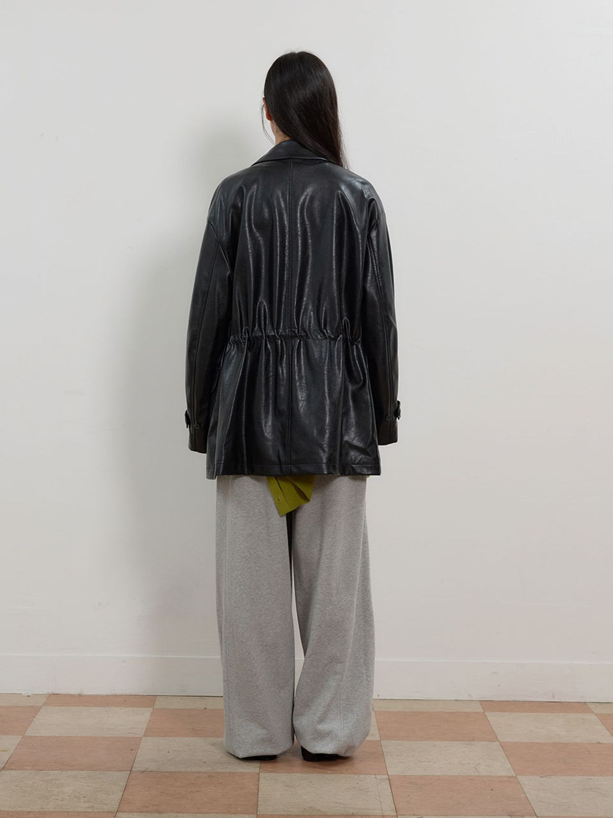뮈뮈에르(MUEMUER) Faux Leather Safari Jacket MU2678JK802M