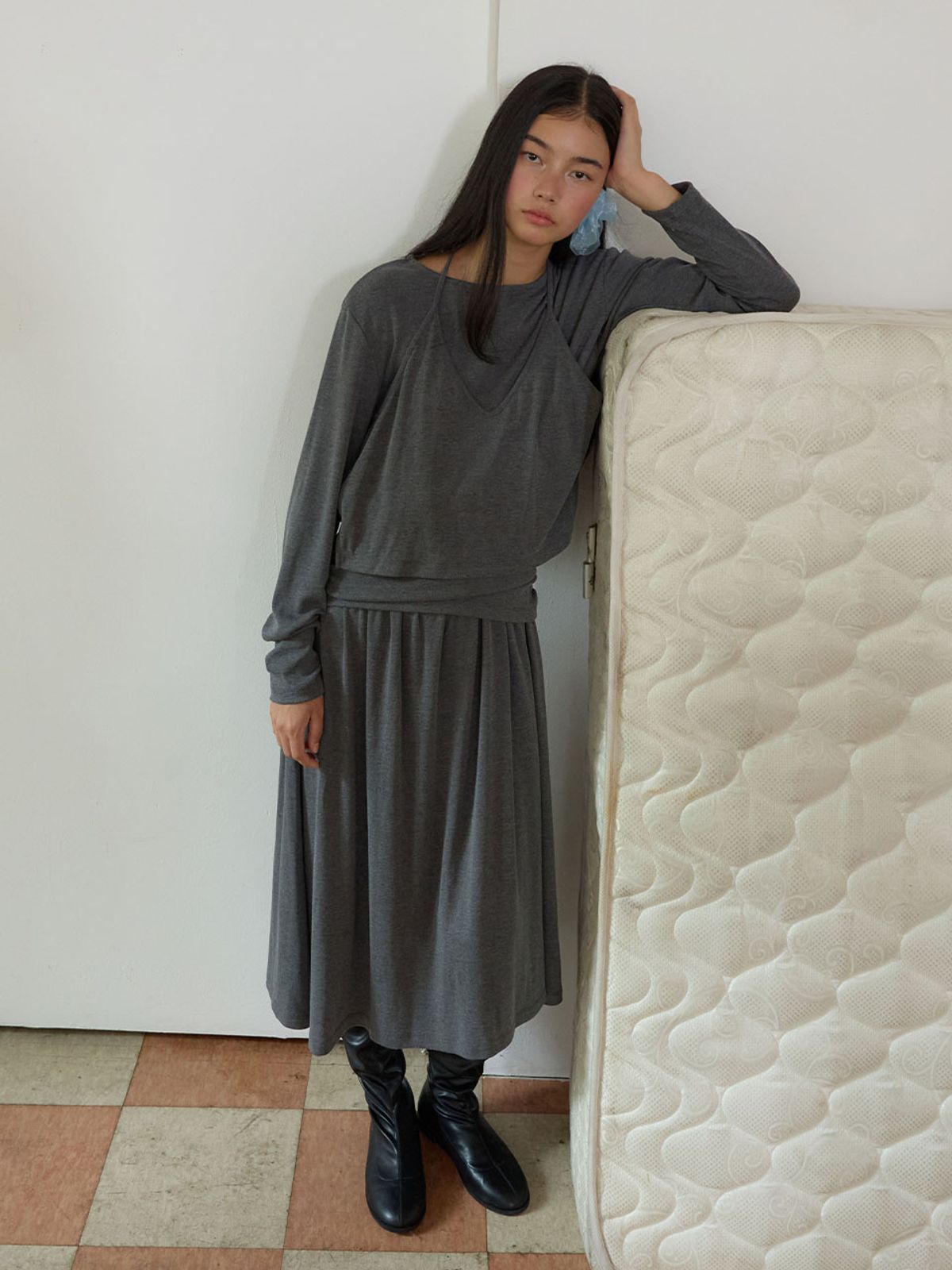 뮈뮈에르(MUEMUER) Halter Neck Long Dress MU2678OP801M