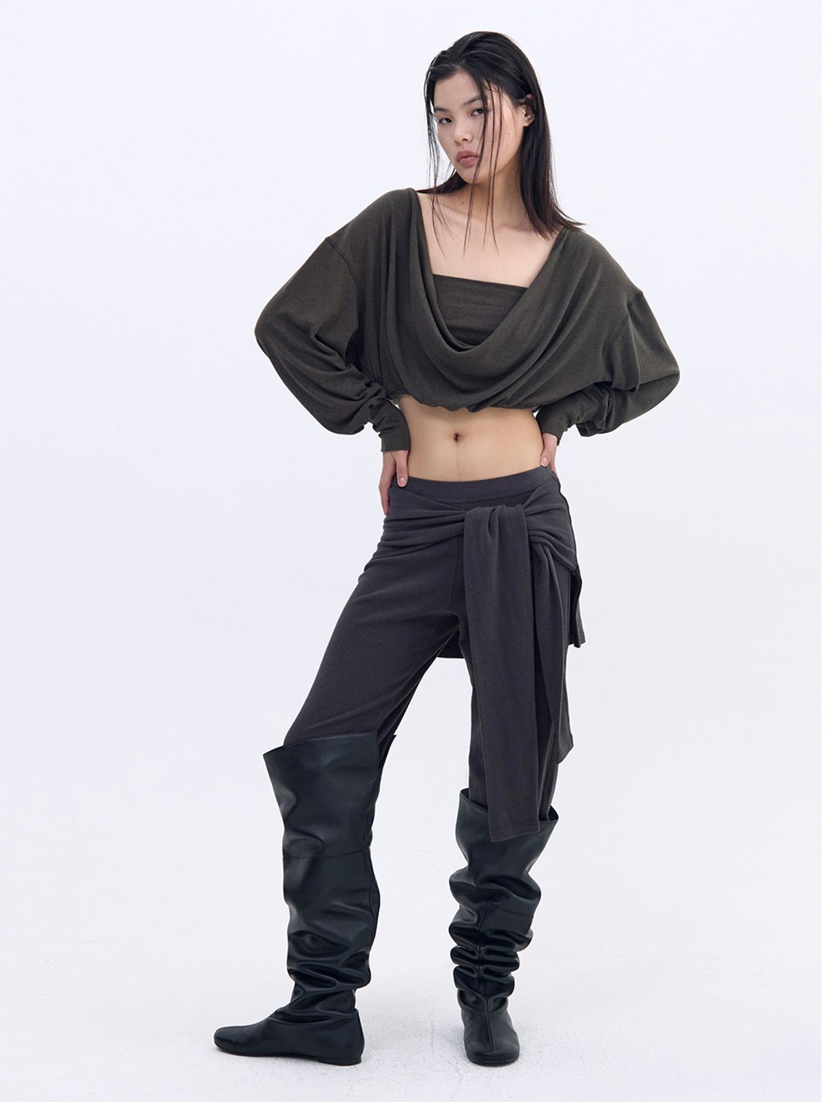 세릭(CERRIC) Tie Waist Pants _ Charcoal