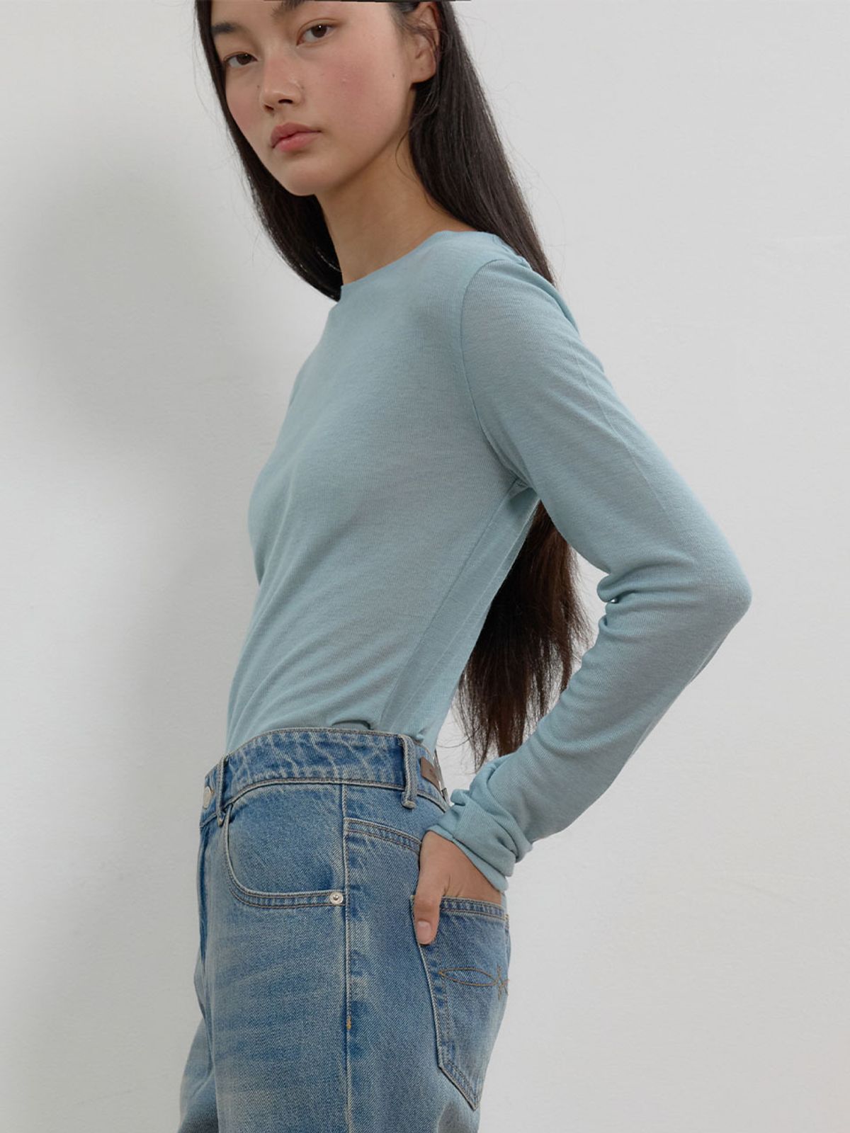 뮈뮈에르(MUEMUER) [2PACK] Back Seamed Long Sleeve T-Shirt MU2678TS802M