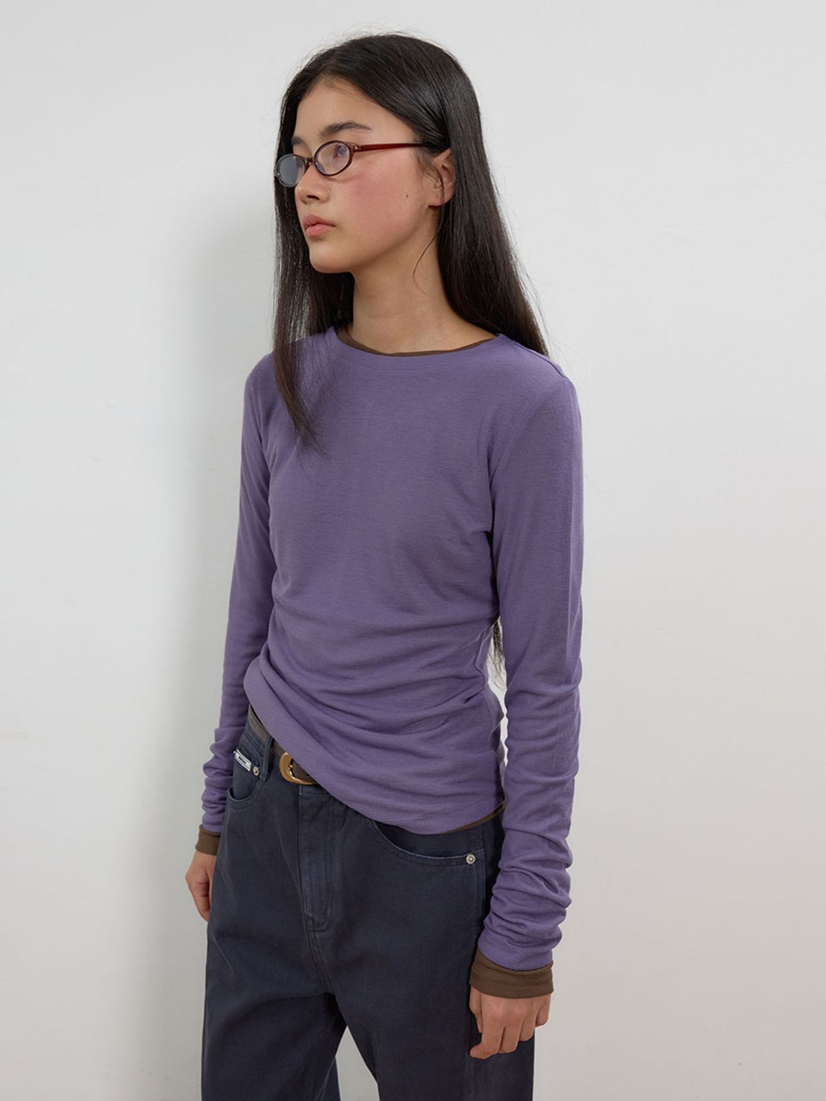 뮈뮈에르(MUEMUER) [2PACK] Back Seamed Long Sleeve T-Shirt MU2678TS802M