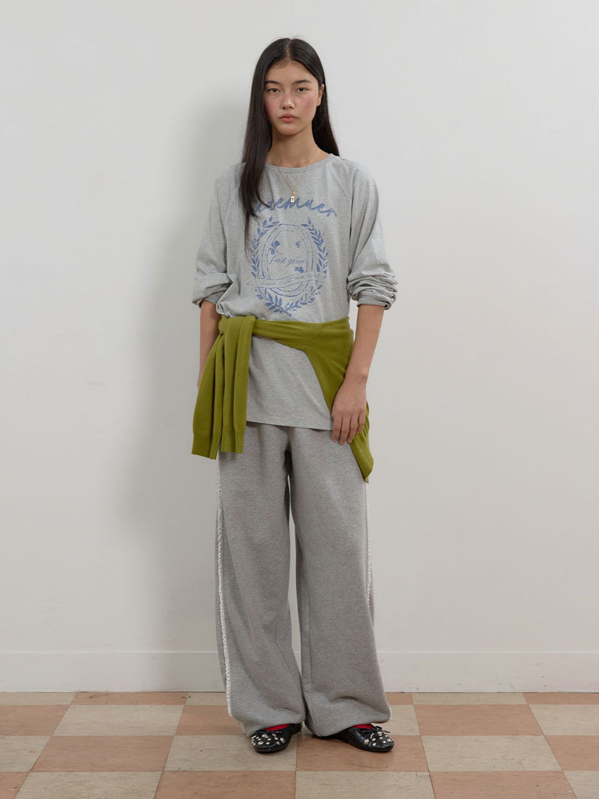 뮈뮈에르(MUEMUER) Vintage Graphic Long Sleeve T-Shirt MU2678TS803M