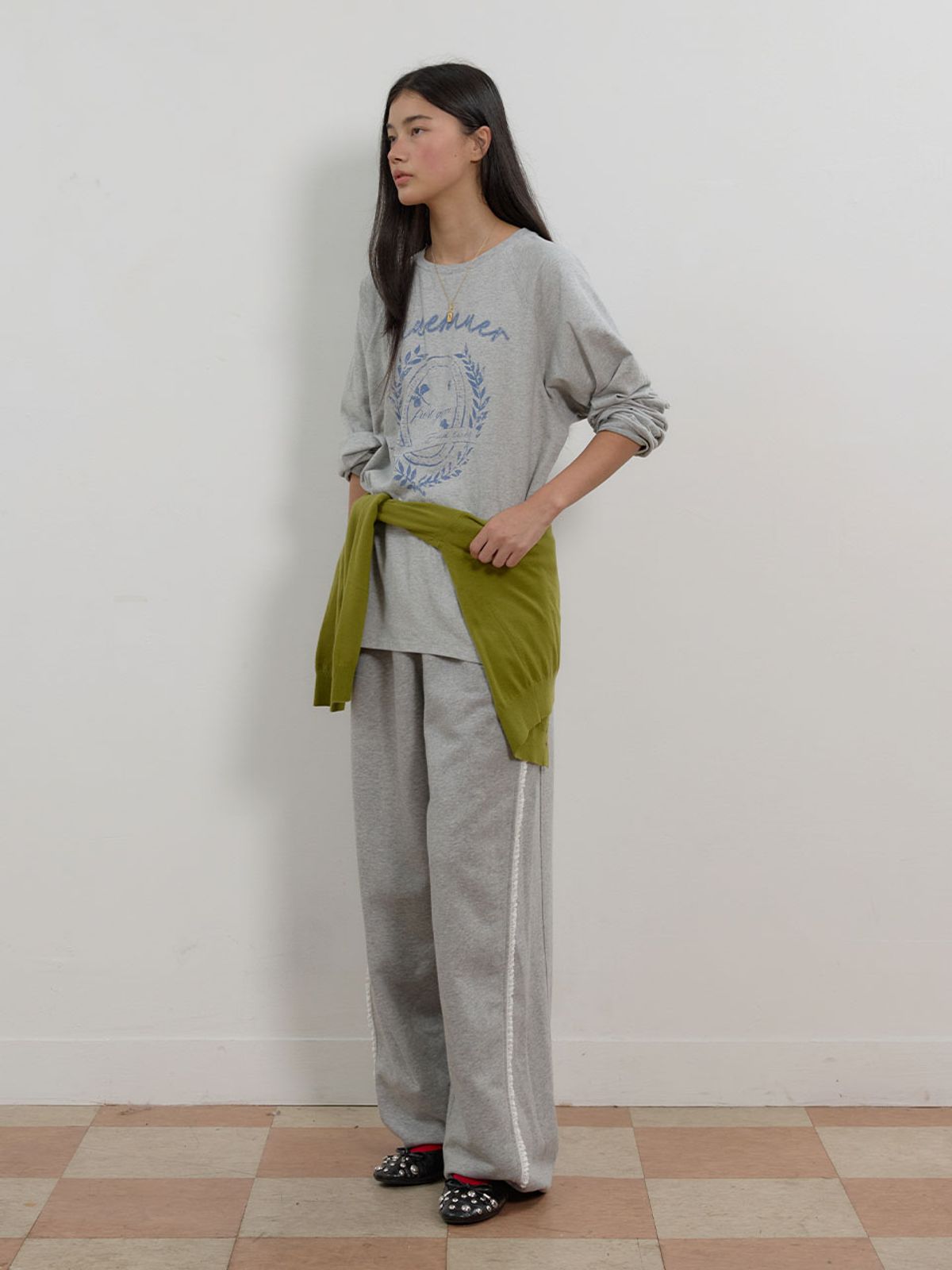 뮈뮈에르(MUEMUER) Vintage Graphic Long Sleeve T-Shirt MU2678TS803M