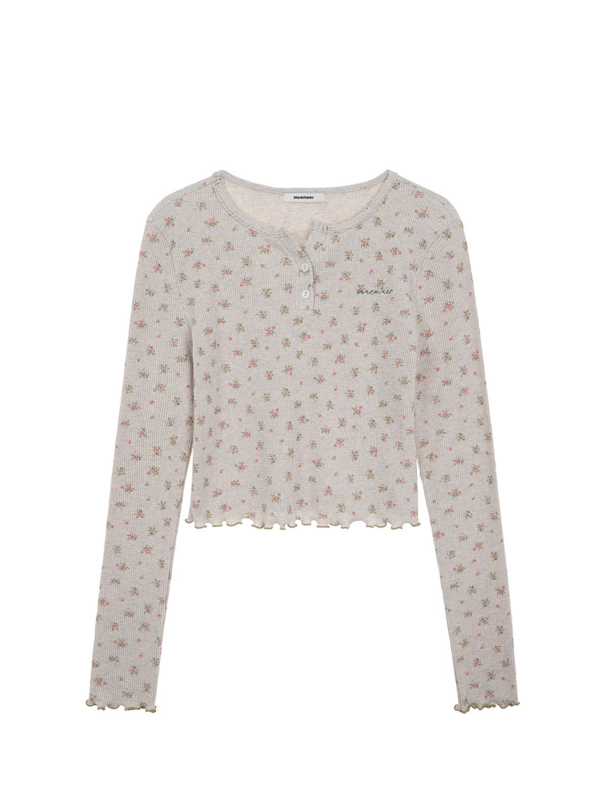 뮈뮈에르(MUEMUER) Lace button up sleeve top MU2678TS805M