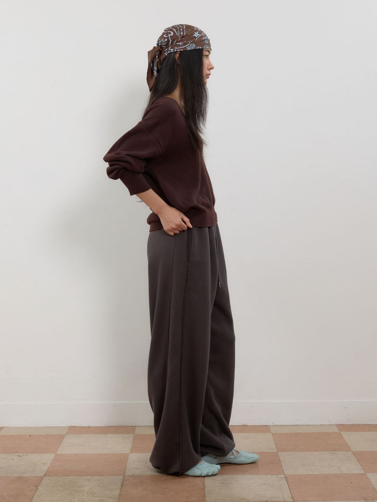 뮈뮈에르(MUEMUER) Lace Trimming Pants MU2678PT801M