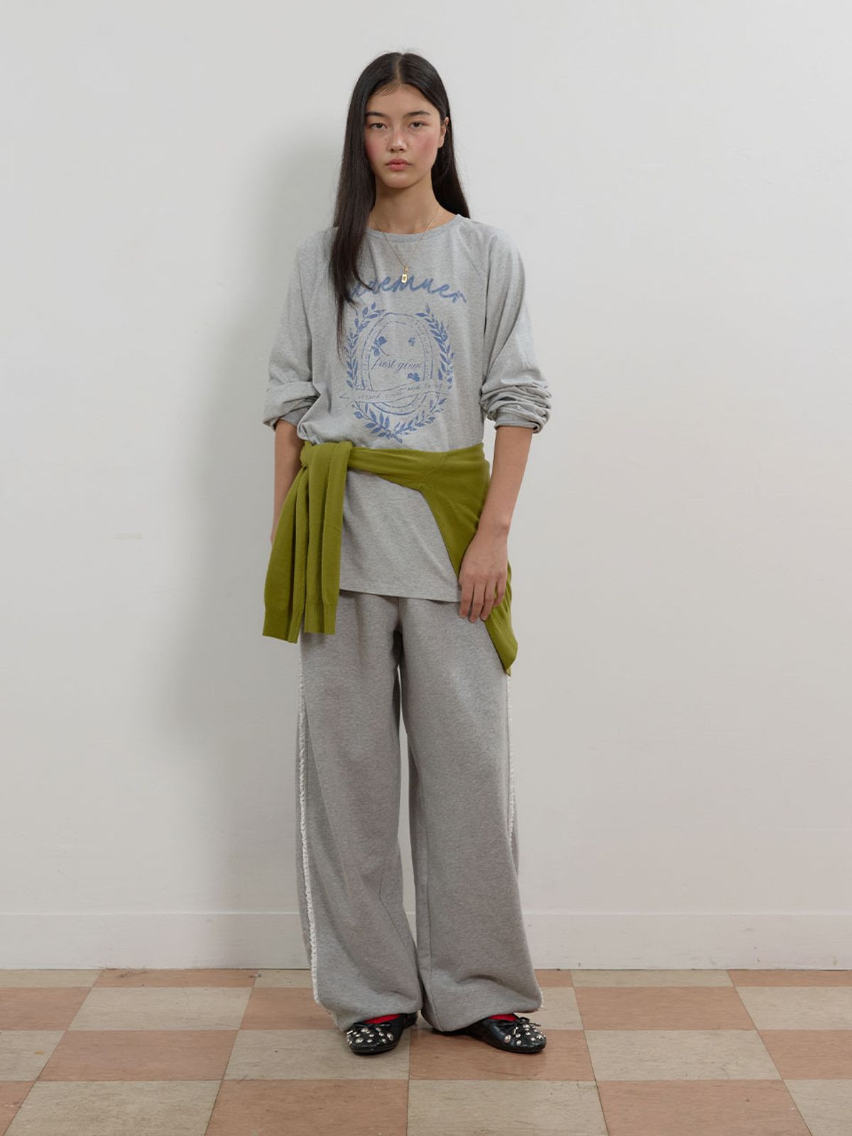 뮈뮈에르(MUEMUER) Lace Trimming Pants MU2678PT801M
