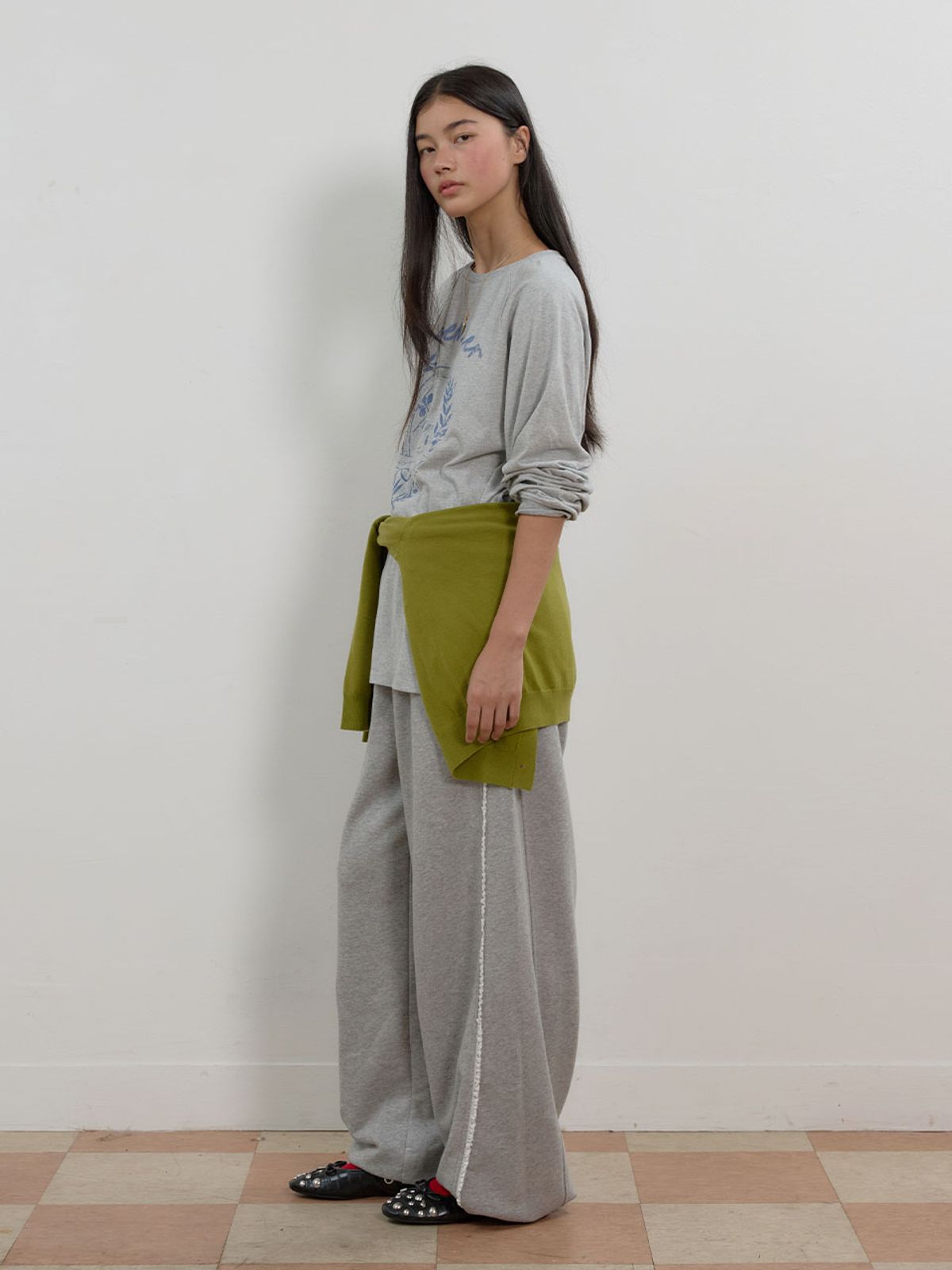뮈뮈에르(MUEMUER) Lace Trimming Pants MU2678PT801M