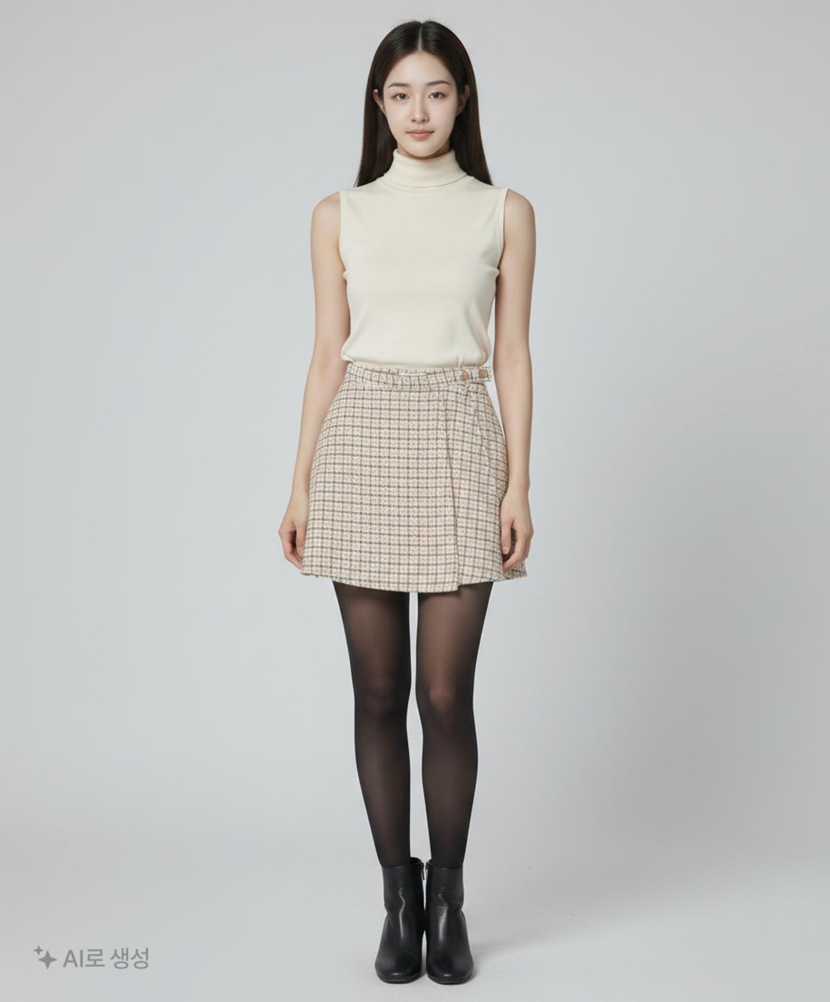 미쏘(MIXXO) 턱 디테일 플레어 스커트 MIWWHC102G 30