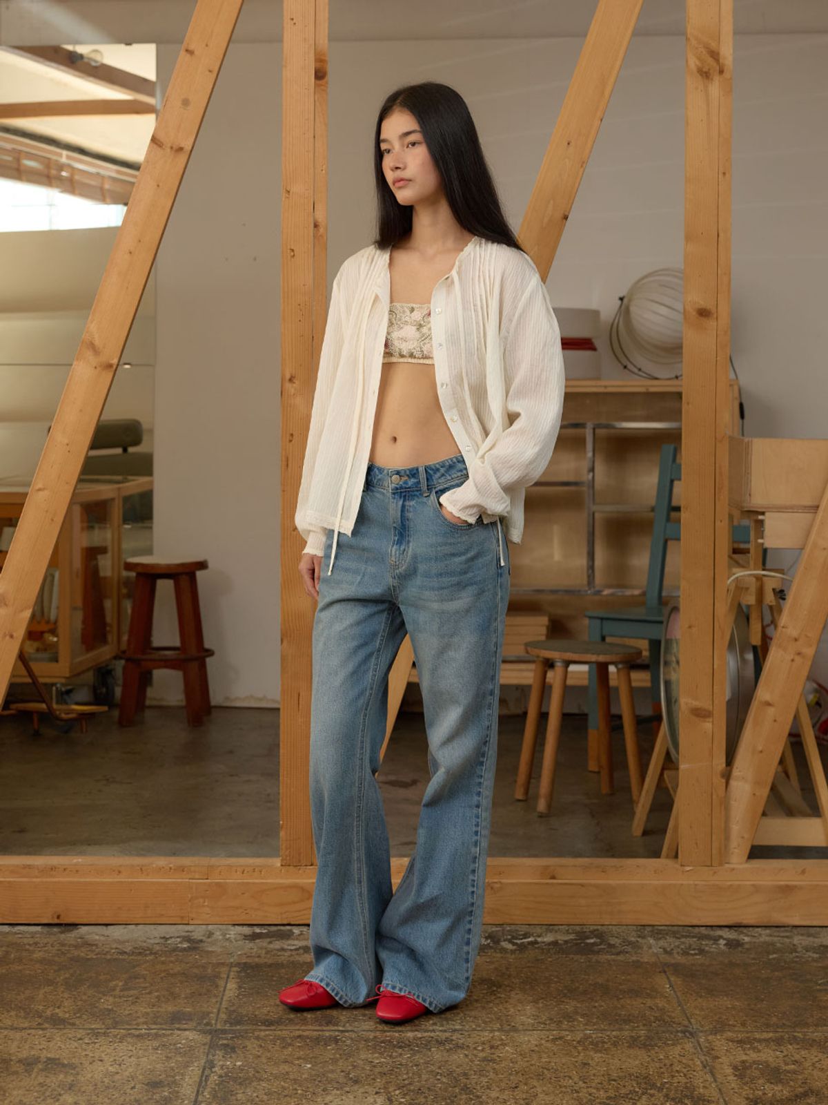 뮈뮈에르(MUEMUER) Westo Bootscut Denim Pants MU2678DN801M