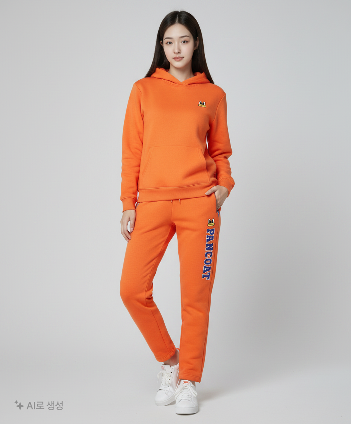 팬콧(PANCOAT) POPEYES LOGOPLAY SLIMFIT TRAININGPANTS (GRAPEFUIT ORANGE) L