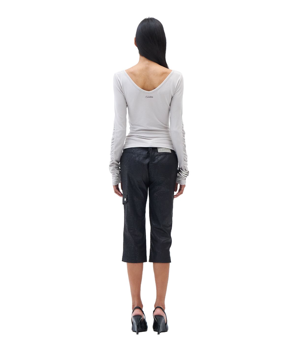 힐다(HILLDA) Python Capri Pants [Black]