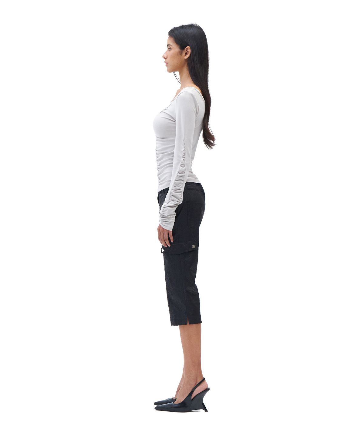 힐다(HILLDA) Python Capri Pants [Black]