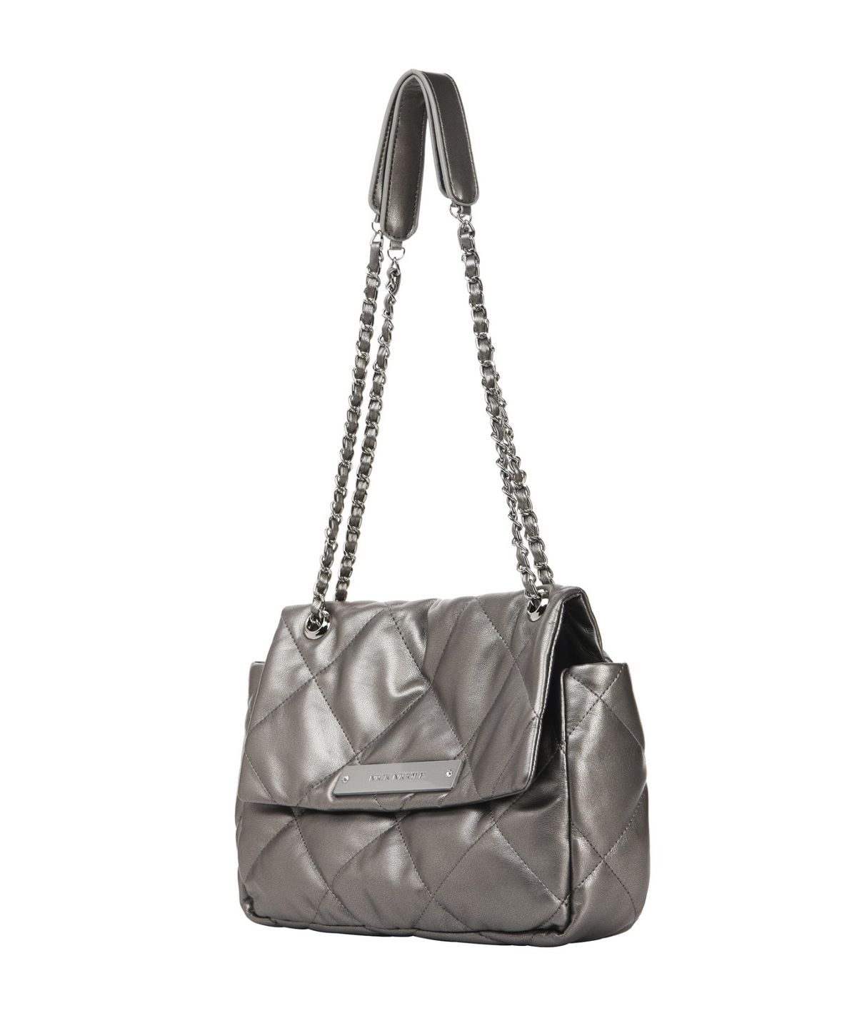 닉앤니콜(NICK&NICOLE) CRYSTAL CLASSIC CHAIN BAG_DARK SILVER