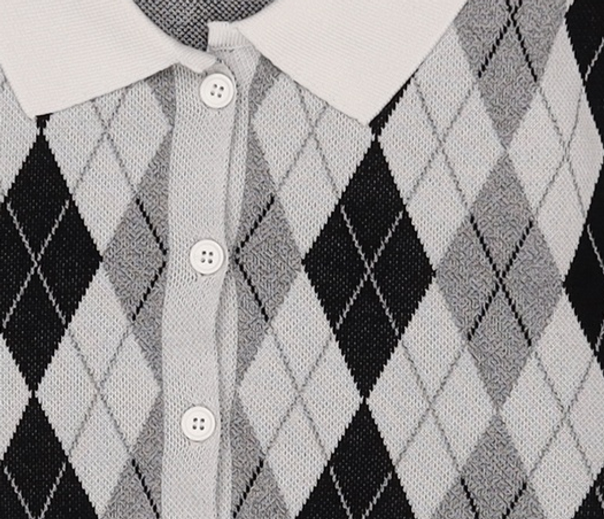 오디너리 홀리데이(ORDINARY HOLIDAY) 아가일카라가디건 ARGYLE COLLAR GARDIGAN FREE