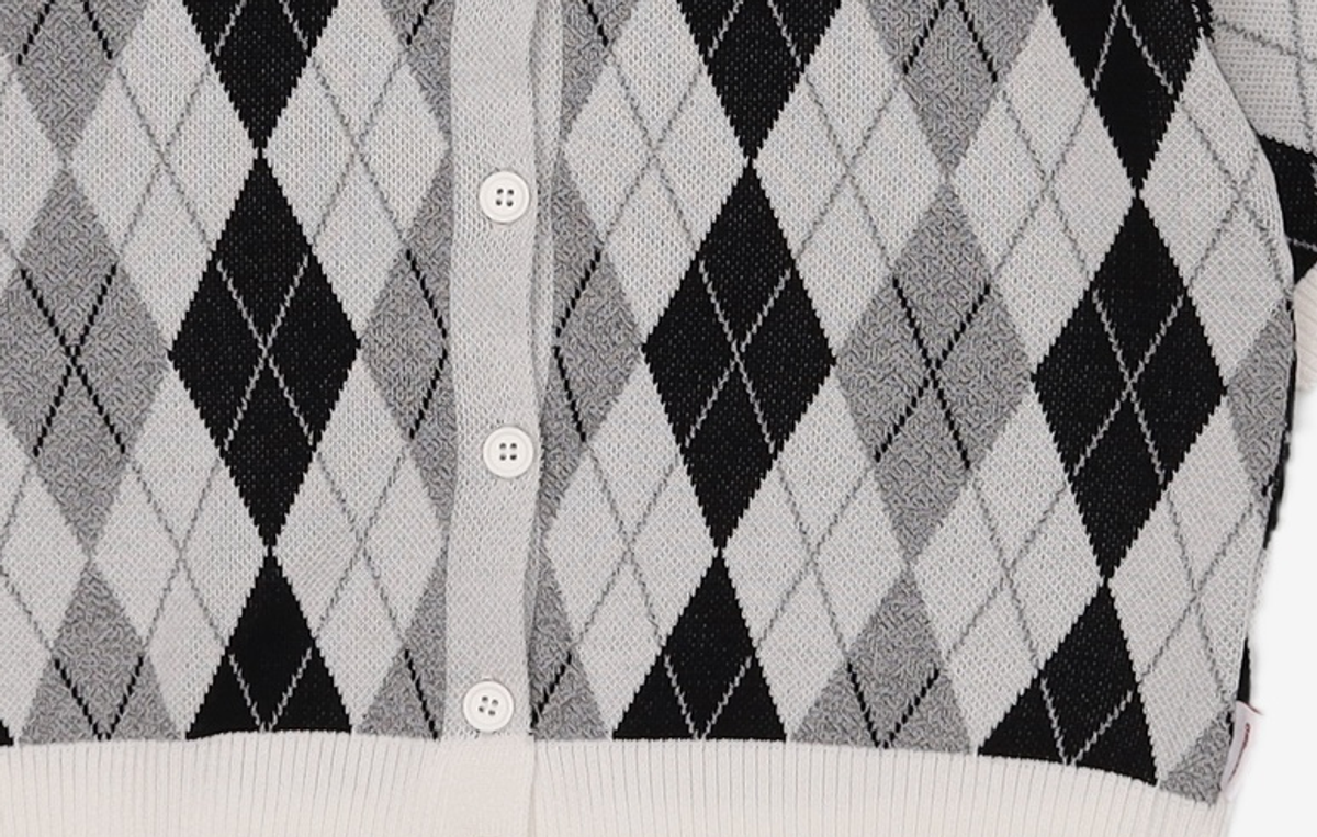 오디너리 홀리데이(ORDINARY HOLIDAY) 아가일카라가디건 ARGYLE COLLAR GARDIGAN FREE