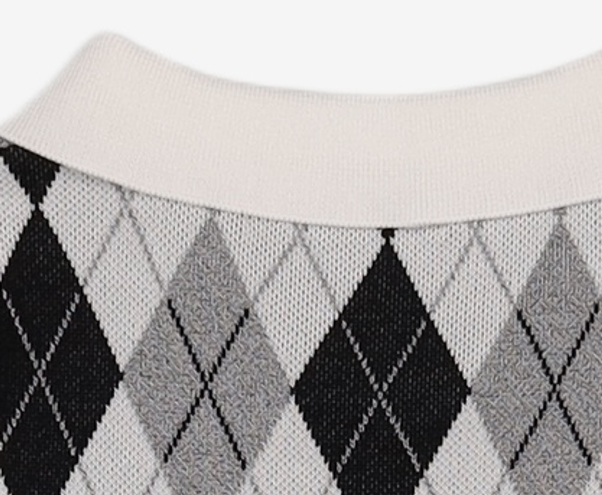 오디너리 홀리데이(ORDINARY HOLIDAY) 아가일카라가디건 ARGYLE COLLAR GARDIGAN FREE