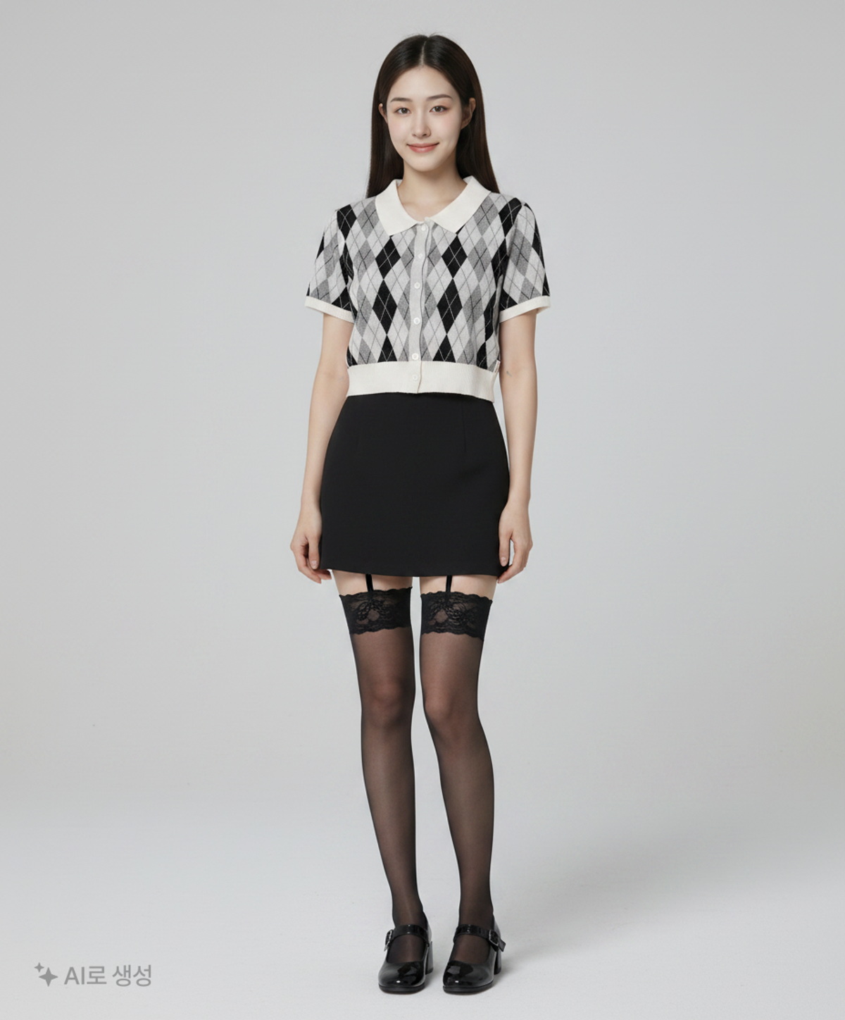 오디너리 홀리데이(ORDINARY HOLIDAY) 아가일카라가디건 ARGYLE COLLAR GARDIGAN FREE