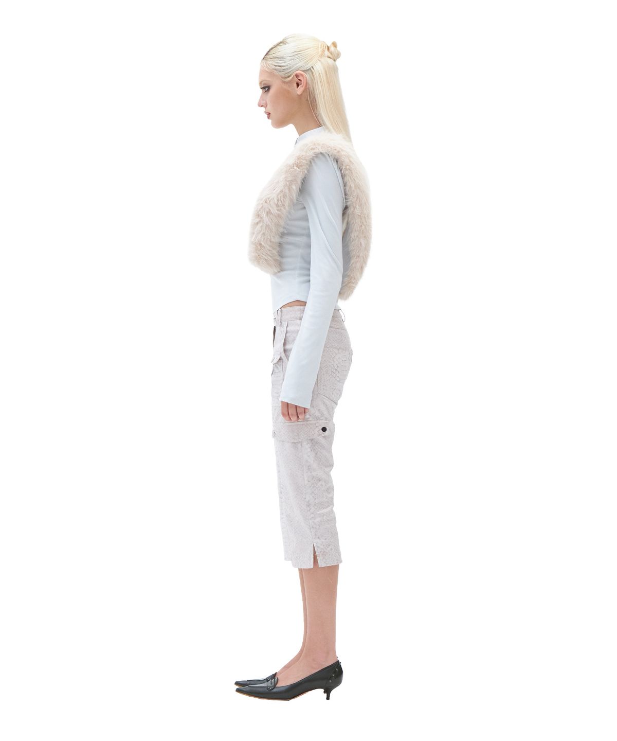 힐다(HILLDA) Python Capri Pants [Ivory]