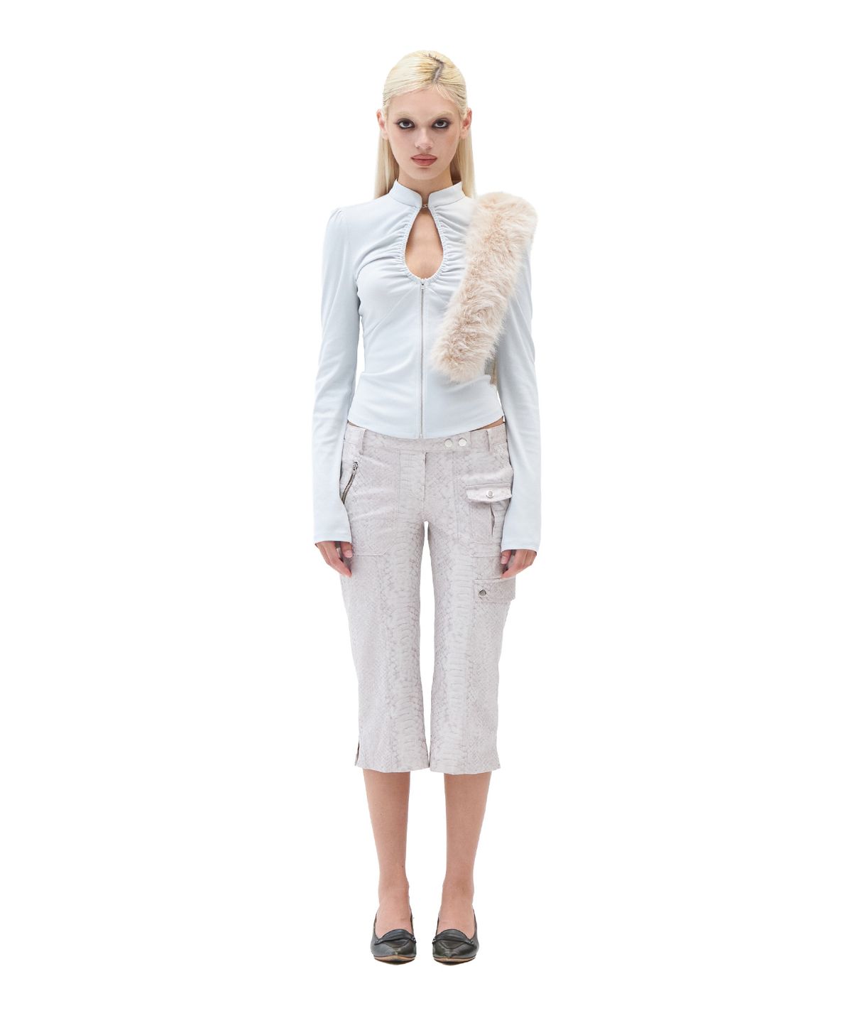 힐다(HILLDA) Python Capri Pants [Ivory]