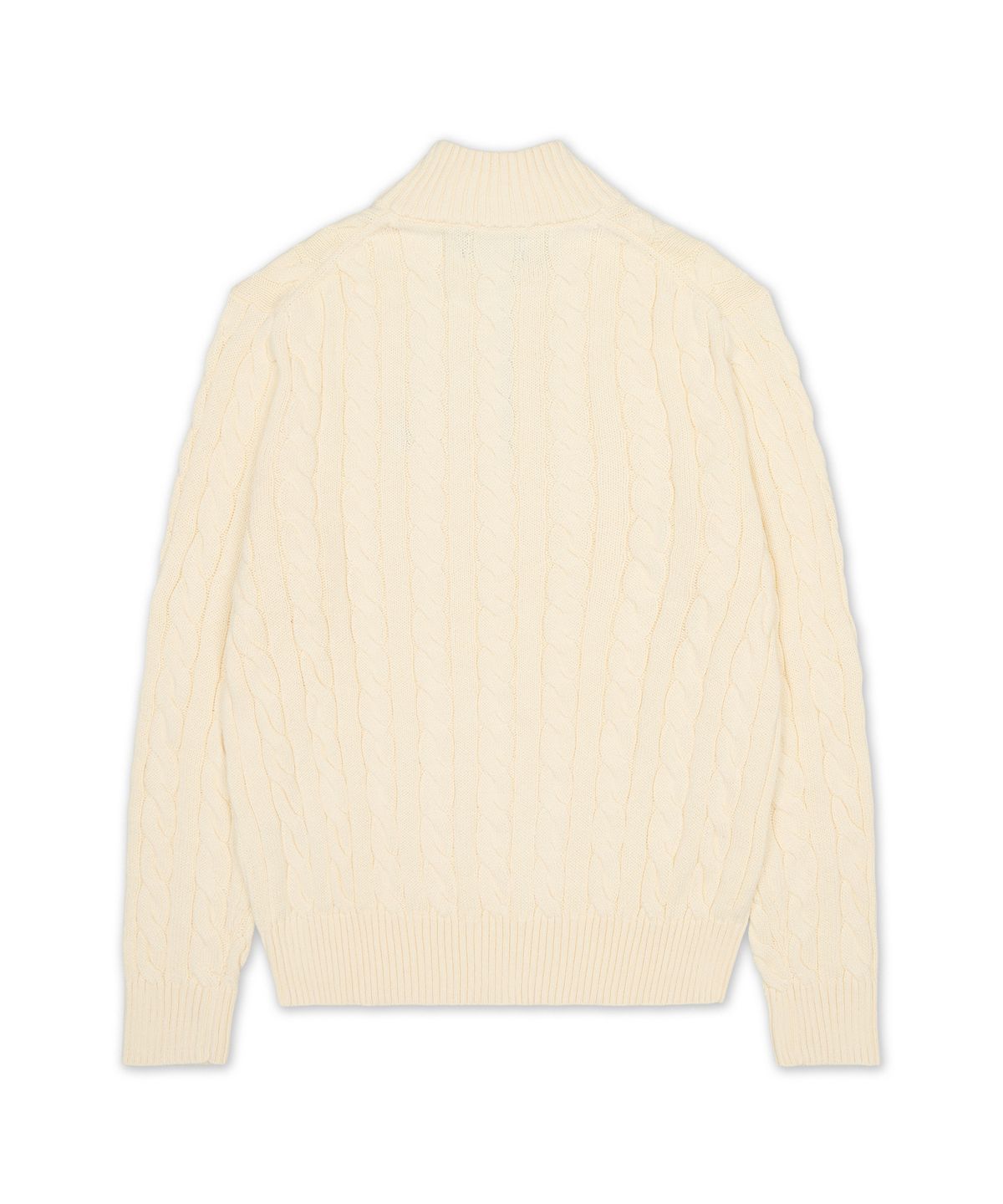 폴로 랄프 로렌(POLO RALPH LAUREN) 케이블 니트 코튼 쿼터 지퍼 스웨터-내추럴