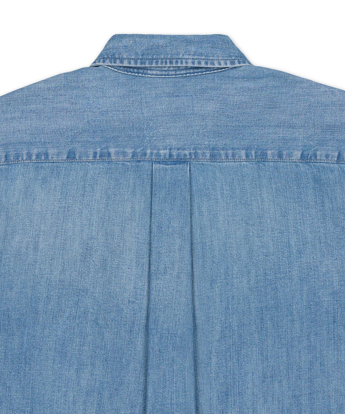 폴로 랄프 로렌(POLO RALPH LAUREN) 크롭 박스 데님 셔츠 - 블루