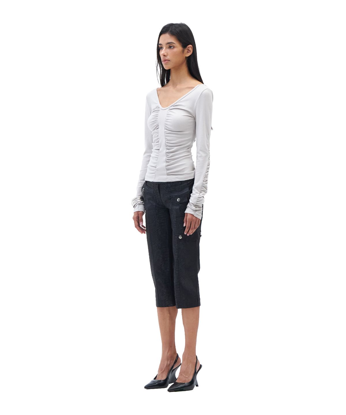 힐다(HILLDA) Gathered Long Sleeve [Beige]