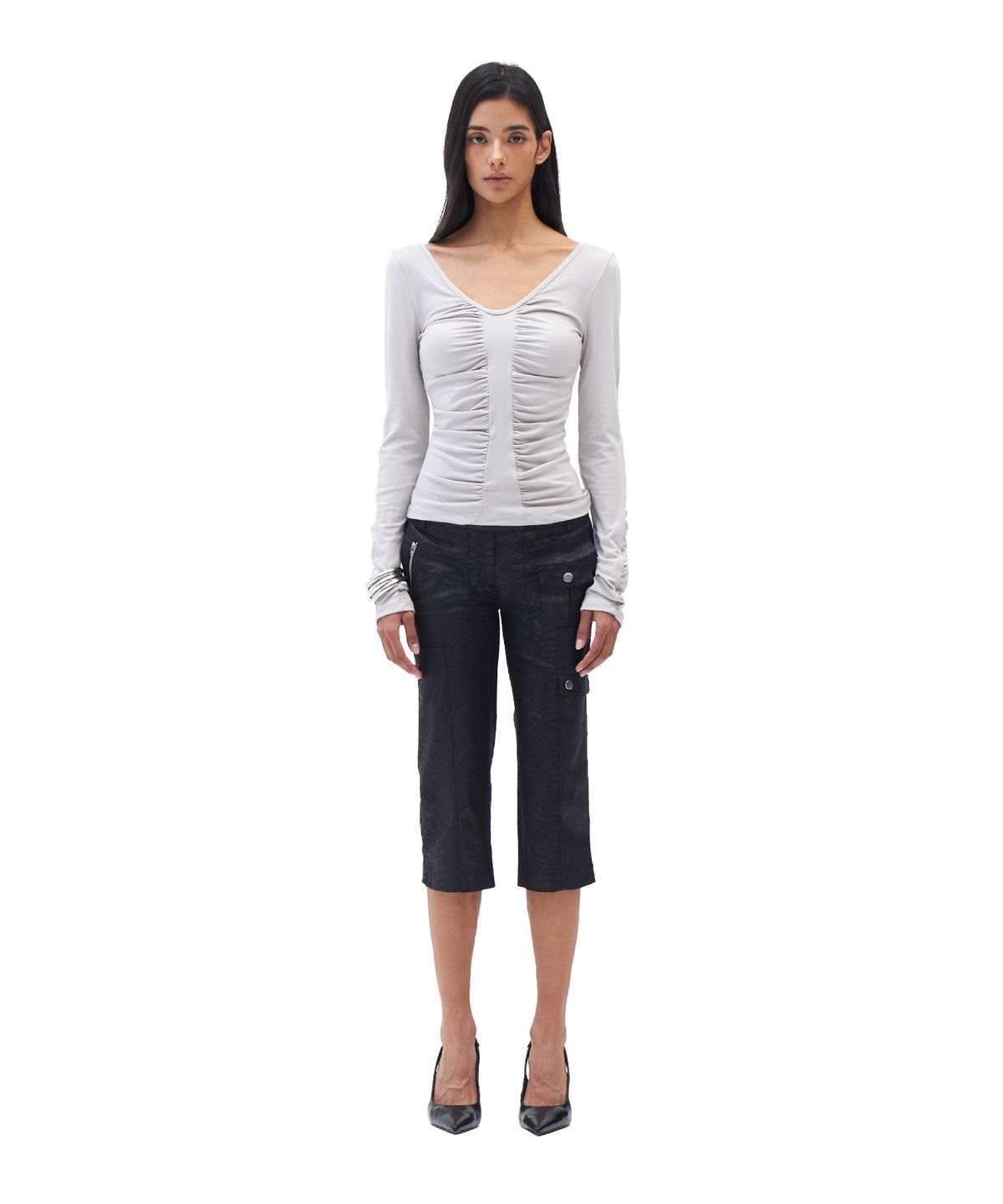 힐다(HILLDA) Gathered Long Sleeve [Beige]