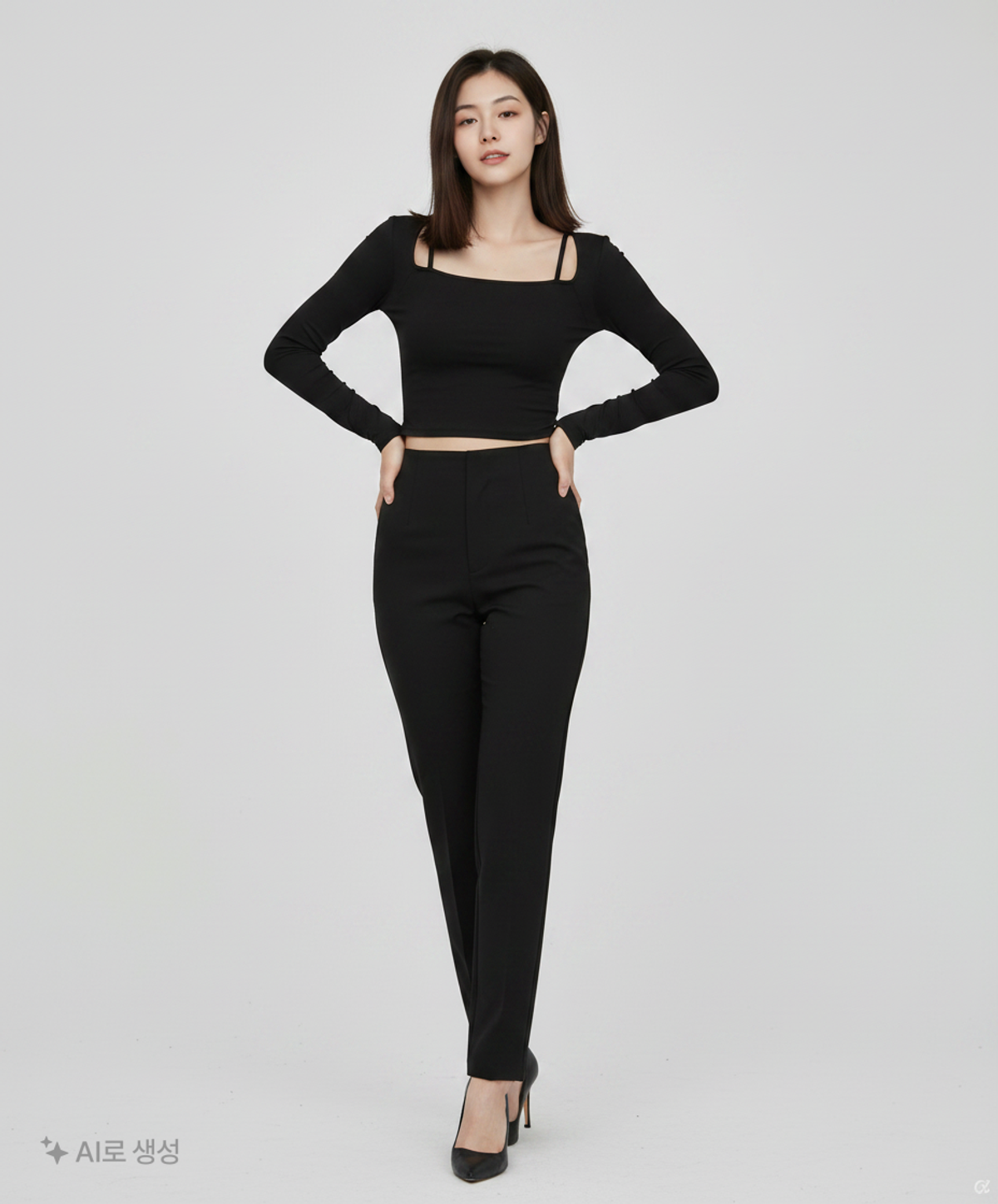 큐리티(CURETTY) C STRING LAYERED T-SHIRT_BLACK S