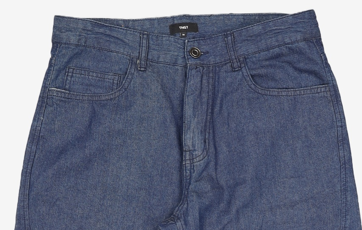 티엔지티(TNGT) [BLUER THAN] INDIGO WIDE FIT LINEN RAW-DENIM CURVED PANTS TNPA1E790B2 78