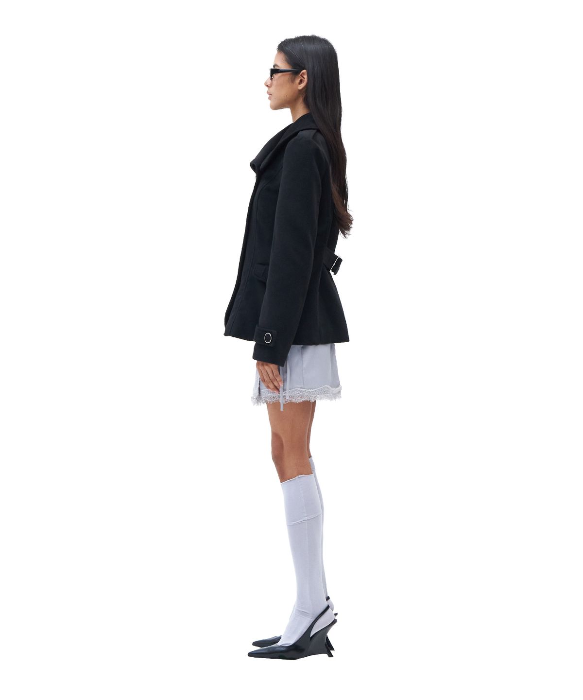 힐다(HILLDA) Wide Lapel Brushed Jacket [Black]