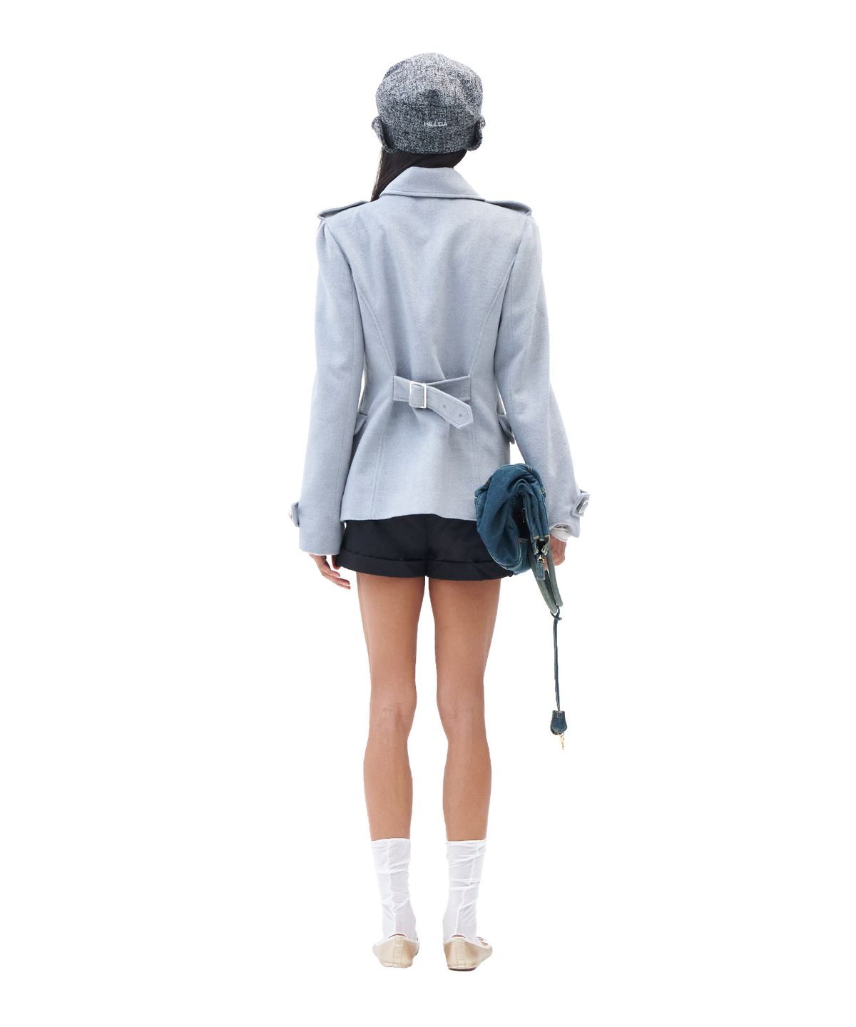 힐다(HILLDA) Wide Lapel Brushed Jacket [Gray]