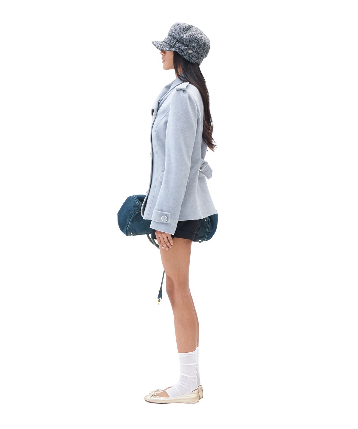 힐다(HILLDA) Wide Lapel Brushed Jacket [Gray]