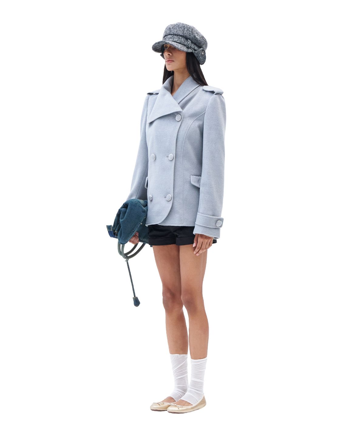 힐다(HILLDA) Wide Lapel Brushed Jacket [Gray]